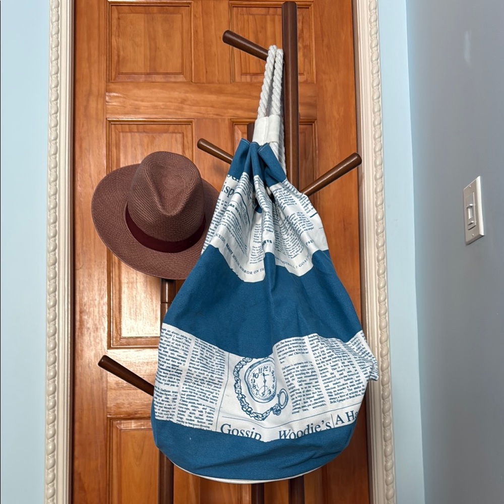 Chic Blue and White Tote Beach bag with Print by Jean Paul Gaultier !!!!